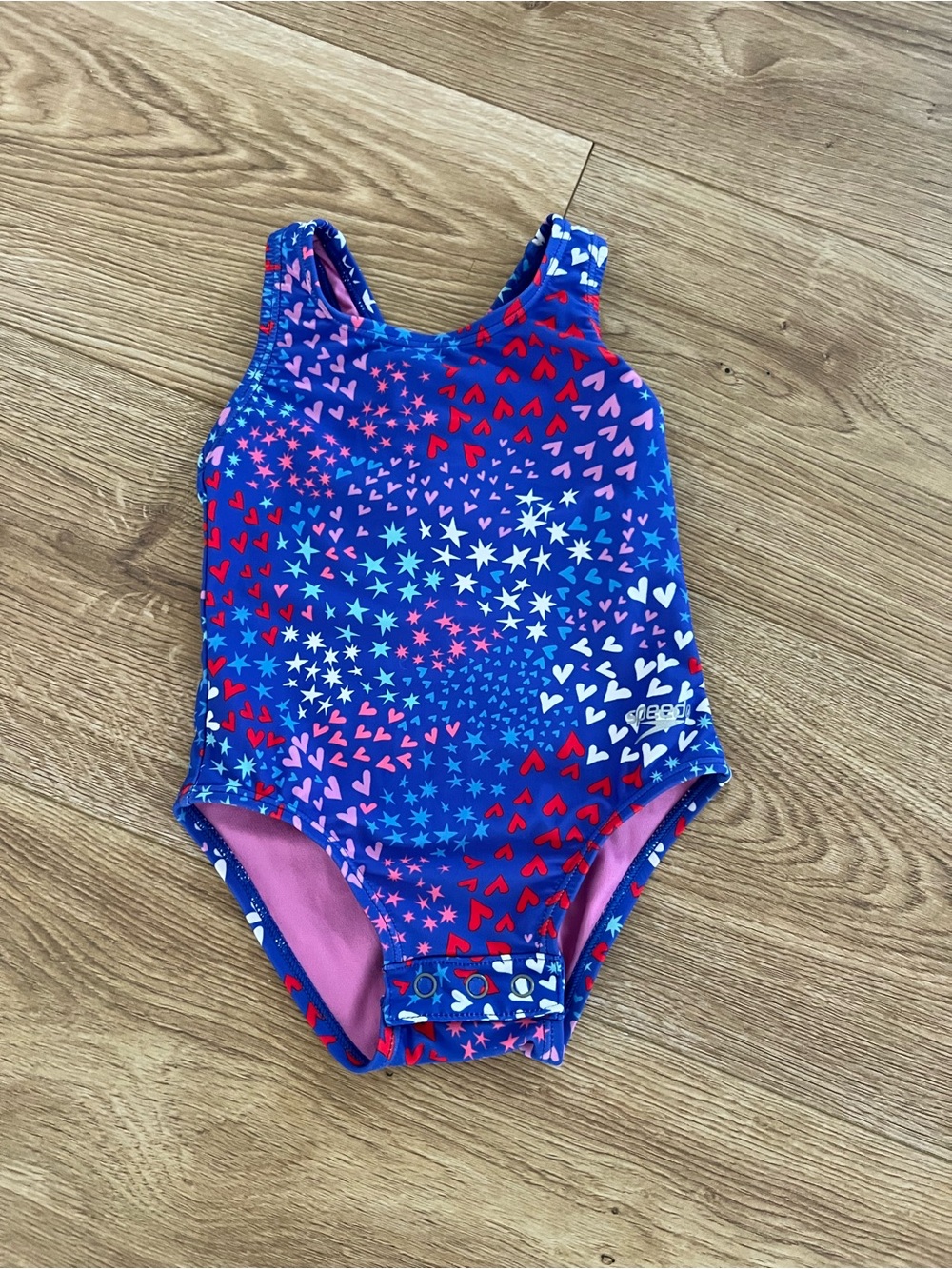 Speedo One-Piece Swimsuit with Heart and Star Print Baby Girl Size 18M